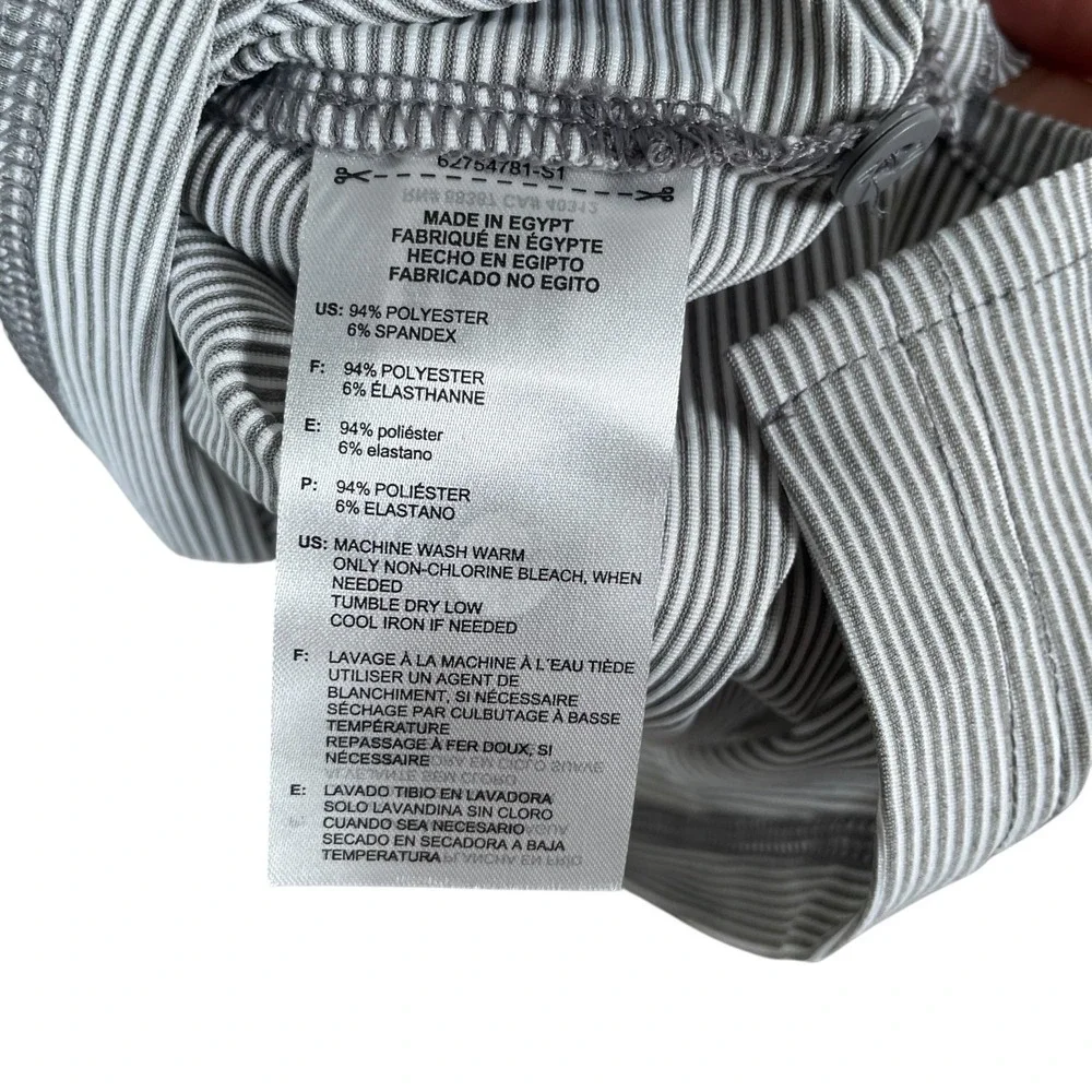 New Adidas Ottoman Stripe Performance Golf Polo‎ Shirt Mens M Gray Stretch $68